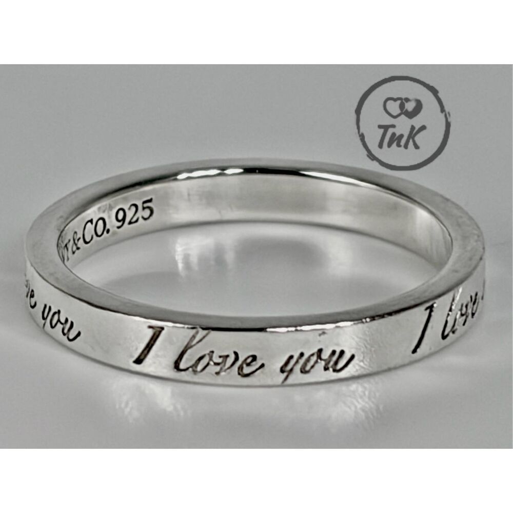 Tiffany Retired Notes "I Love You" Ring - Sterling Silver - Size 6.75 - Picture 13 of 16